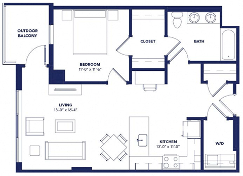1 bed 1 bath E at Two Twelve Clayton Apartments, Clayton, MO